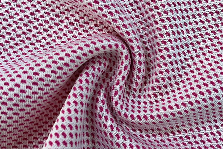 BCX-N0622: Poliészter nylon, teljes hideg érzés kétszínű Jacquard háló méhsejtszövet